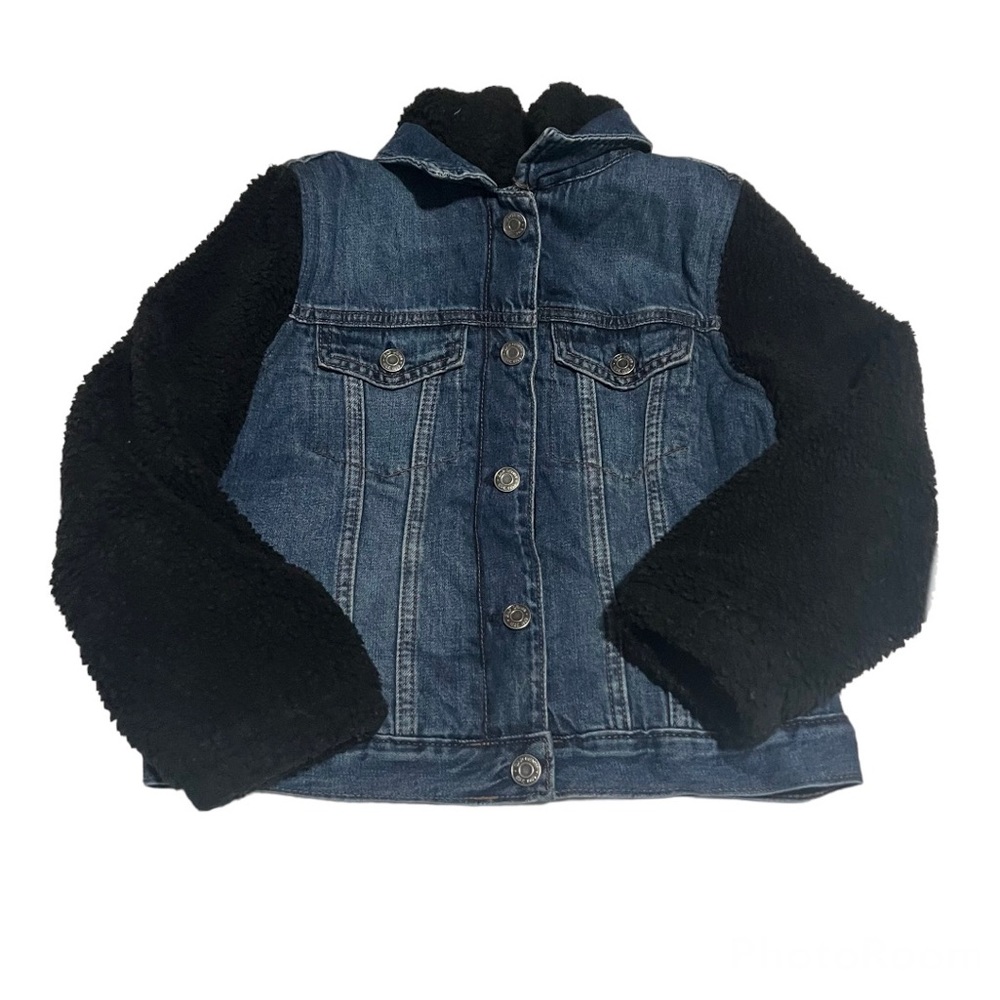 Gap | Kids Denim Sherpa Button Up Fur Jacket